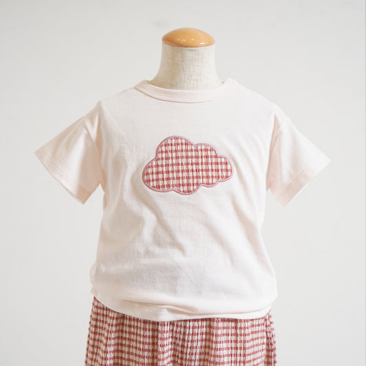 ギンガムチェックcloudTシャツ ピンク 80・90・100・110cm