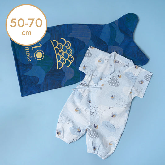 【予約】こいのぼりギフト 甚平2wayドレス 天青 50-70cm