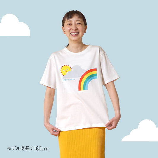 tupera tupera 親子Tシャツ(大人) オフホワイト Mサイズ / 大人服