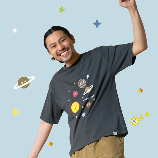 tupera tupera 親子Tシャツ(大人) チャコール Lサイズ / 大人服