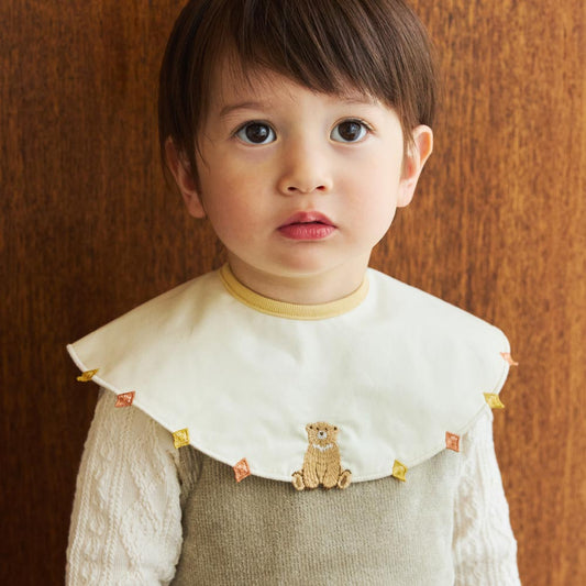 刺繍スタイ くま×ダイヤ