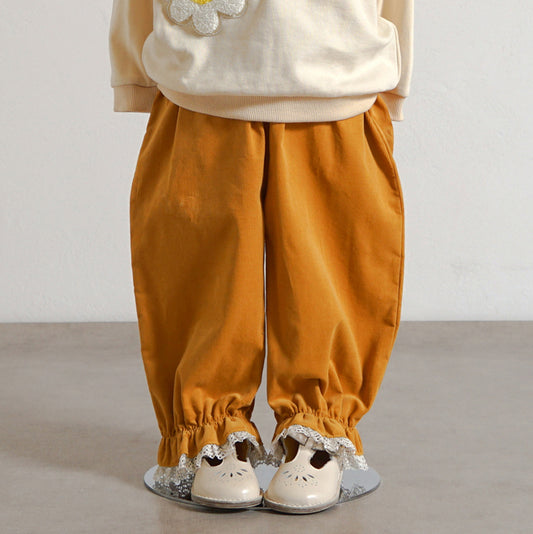 コーデュロイLaceパンツ マスタード 80・90・100・110cm