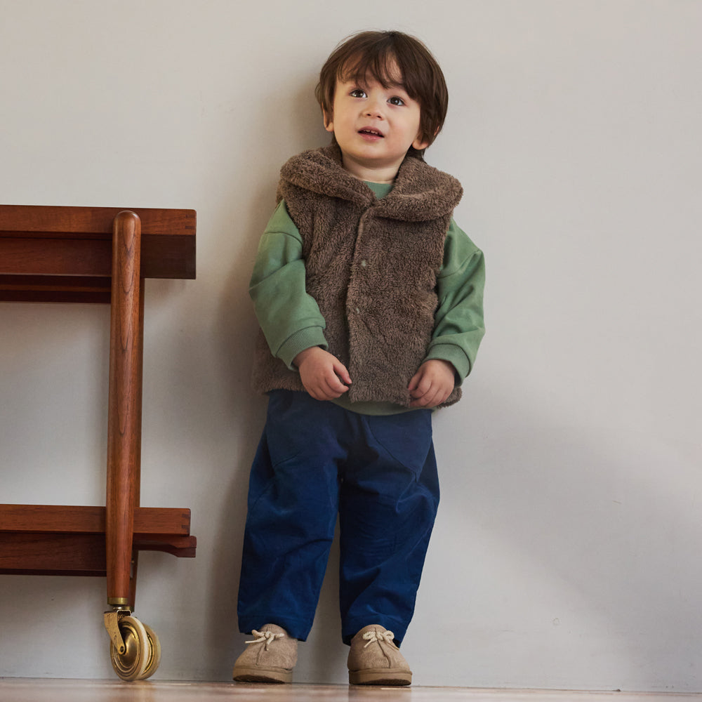 リバーシブルぽこぽこベスト カーキ 70-90cm・90-110cm