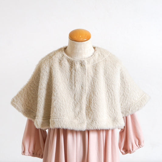 シャギーニットケープ エクリュ 新生児-100cm