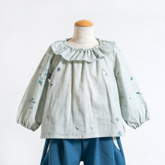 フリル襟シャツ グリーン 80・90・100・110cm