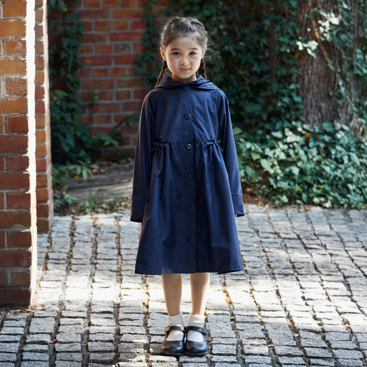 お受験ギャザー2wayコート ネイビー 105-115・115-125・125-135cm