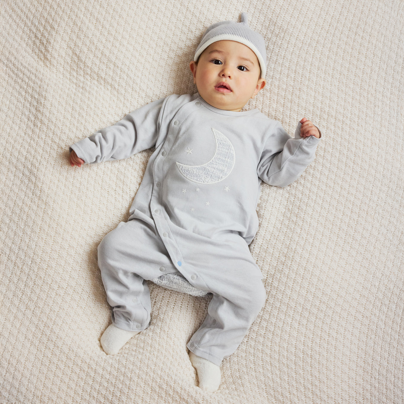 moonロンパース ライトブルー 70・80cm