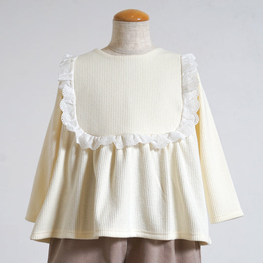 フリルレーストップス ミルク 80・90・100cm