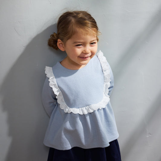 フリルレーストップス ブルーグレー 80・90・100cm