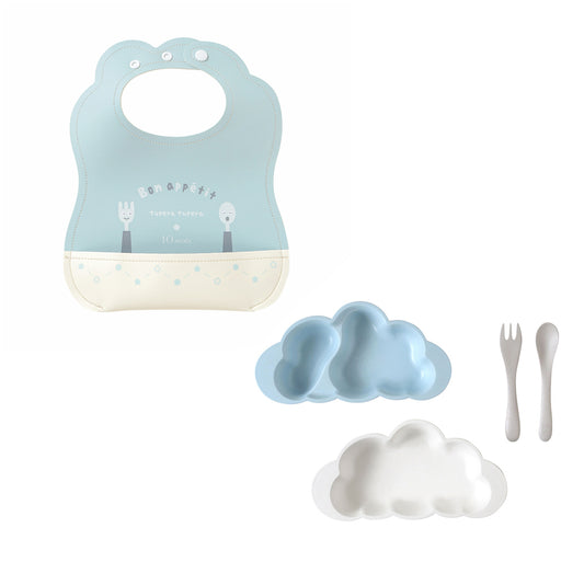 mamamanma&マロ―ビブ 2点セット ブルー / 離乳食 食器 ベビーサイズ