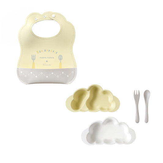 mamamanma&マロ―ビブ 2点セット イエロー / 離乳食 食器 ベビーサイズ