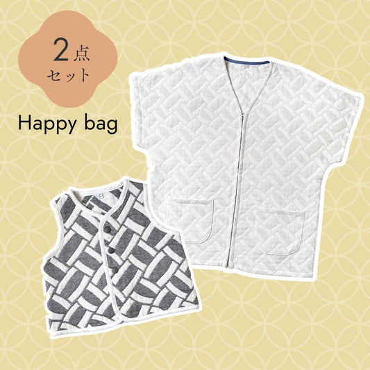 2026新春HappyBag はんてん・ちょっきセットブラック