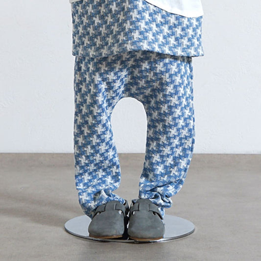 パターンニットレギンス ライトブルー 80・90・100・110cm