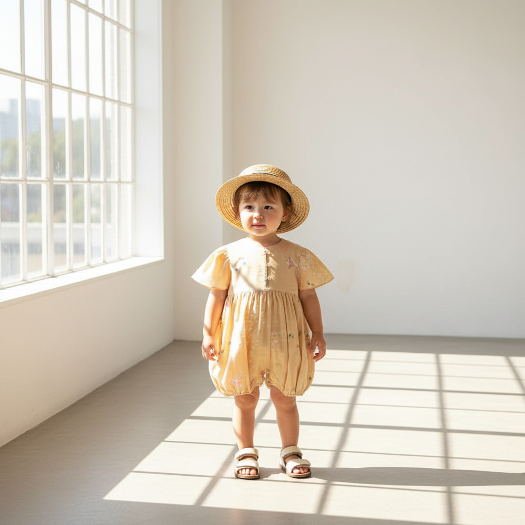 フレアスリーブオール ベージュ 70・80cm