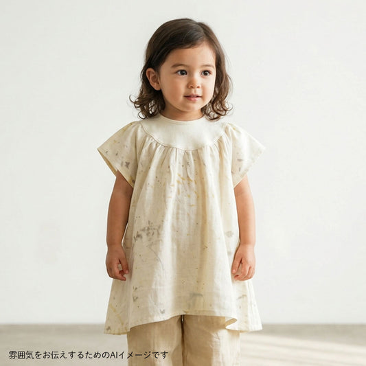 フレアスリーブワンピース ベージュ 80・90・100cm / ベビー服