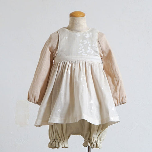 エプロンワンピース ライトグレー 70-90・80-100cm