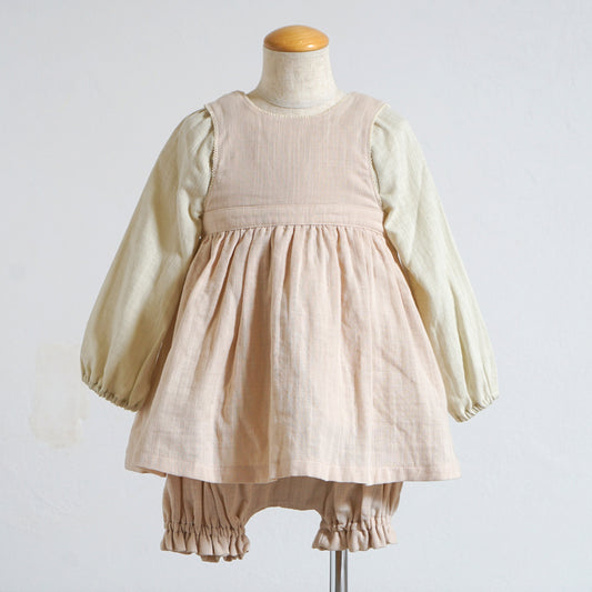 エプロンワンピース ピンク 70-90・80-100cm