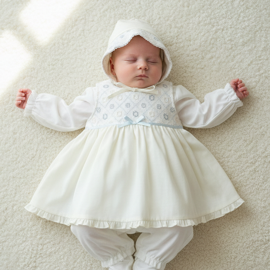 fleurエプロンセレモニードレスセット ホワイト 50-70cm