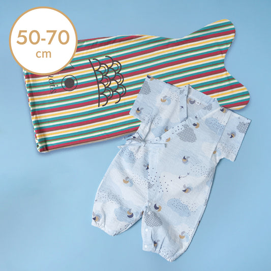 こいのぼりギフト 甚平2wayドレス 天青 50-70cm