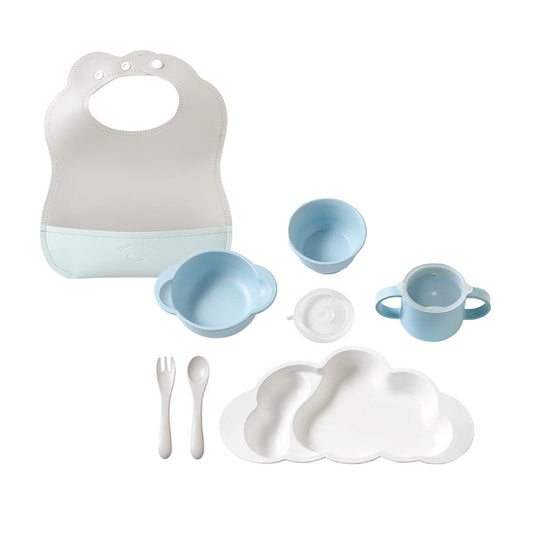 mamamanma マママンマグランデ&マロービブ お食事2点セット ブルー