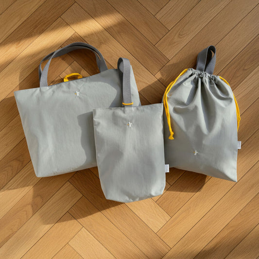 入園・入学グッズ 3点セット グレー トリ刺繍 / 10mois×ACTUS