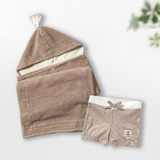 水遊びギフトセット 男の子 ベージュ 85cm・95cm・105cm / 名入れ刺繍可