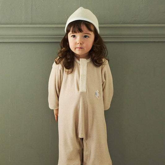 アイナパイルロンパース ベージュ 60-80・70-90cm