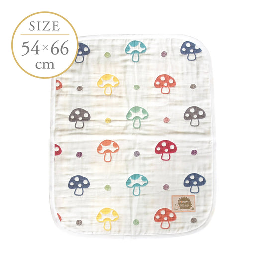 シャンピニオン ガーゼケット(ミニサイズ) ふくふくガーゼ(6重ガーゼ) / 名入れ刺繍可