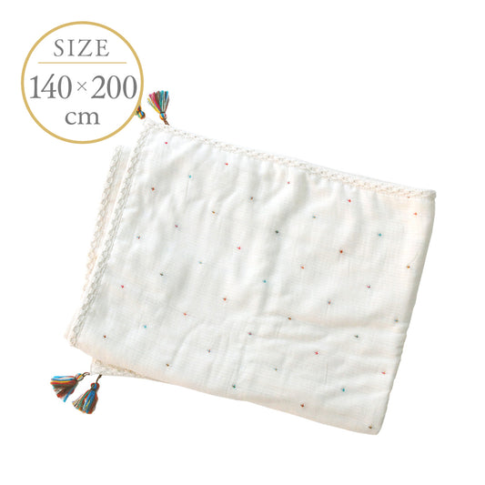 ガーゼケット(大人サイズ) ふくふくガーゼ(6重ガーゼ) / 名入れ刺繍可