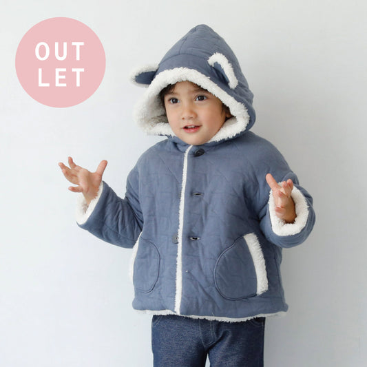 starキルト 耳つきコート ブルー 70-80cm / ギフト包装不可