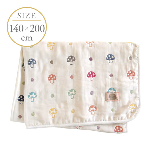 シャンピニオン ガーゼケット(大人サイズ) ふくふくガーゼ(6重ガーゼ) / 名入れ刺繍可