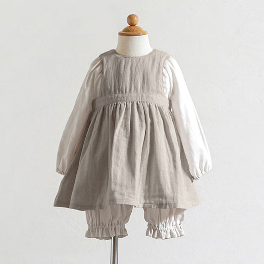 エプロンワンピース グレー 70-90・80-100cm