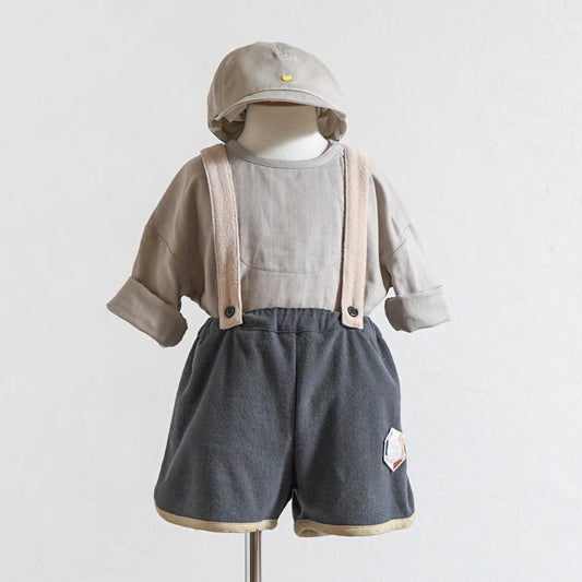 アイナパイルサロペット チャコール 70-90・80-100cm