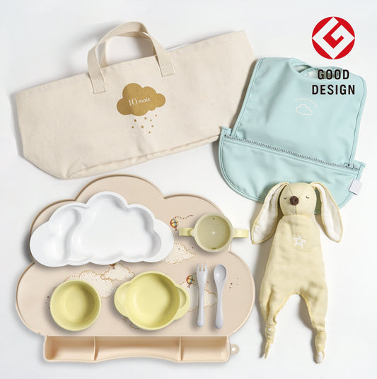 帆布BAGギフト お食事セット(袖なしポーチロン) バニラ / 離乳食 食器