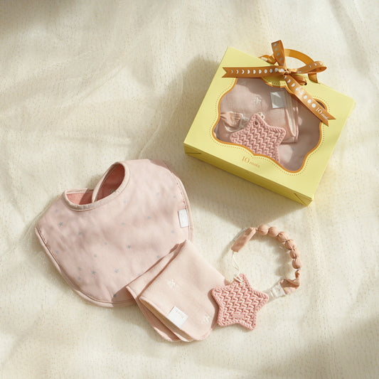 プチギフトボックス スタイ・歯がため・ハンカチ ピンク●