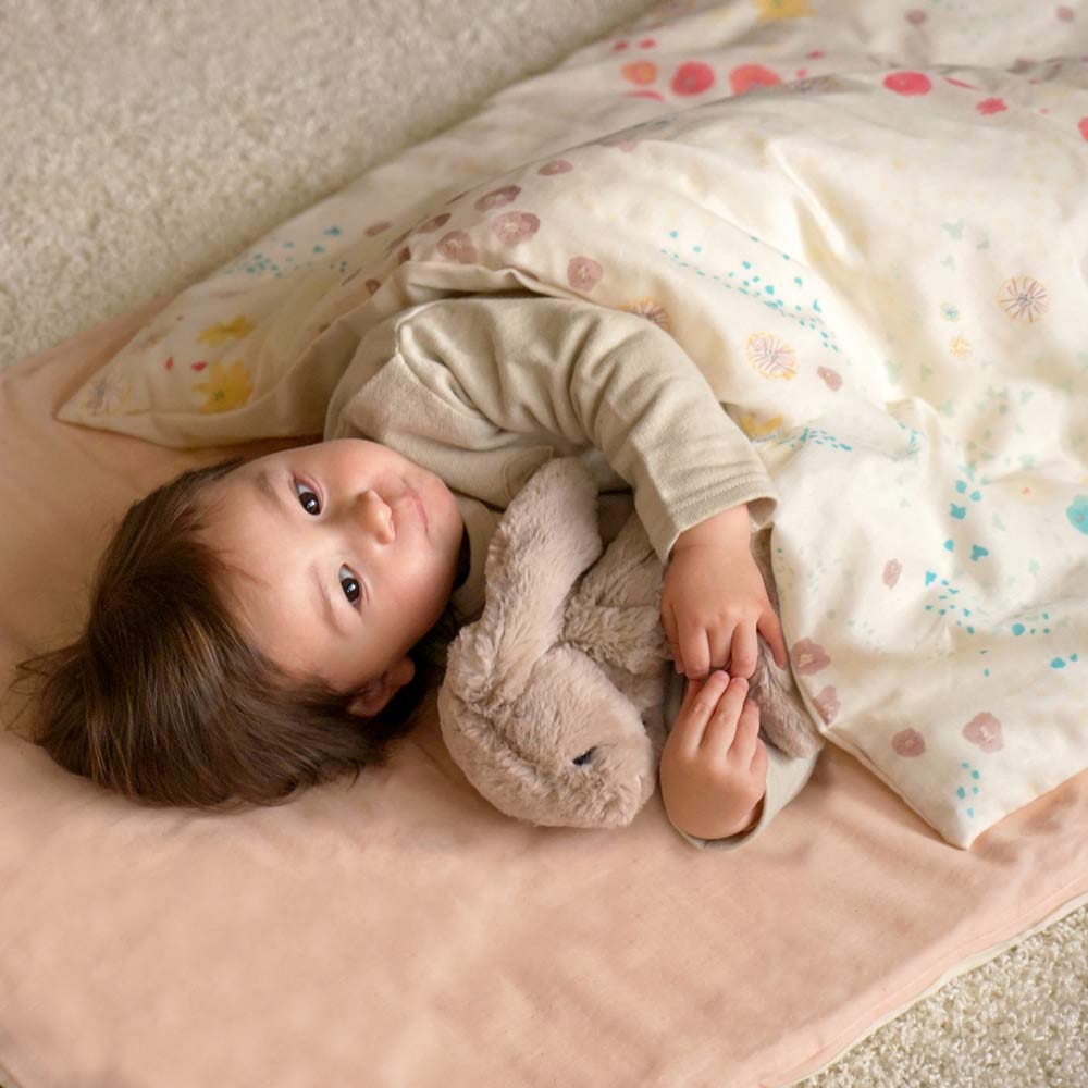 お昼寝布団セット flower 選べるポータブルバッグ付き