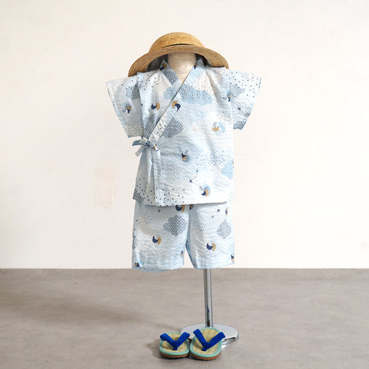 甚平セパレート ブルー/ tensei_天青 80-90cm・90-100cm