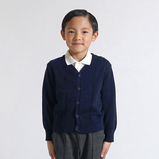 お受験服 Vネックカーディガン ネイビー 90cm・100cm・110cm・120cm