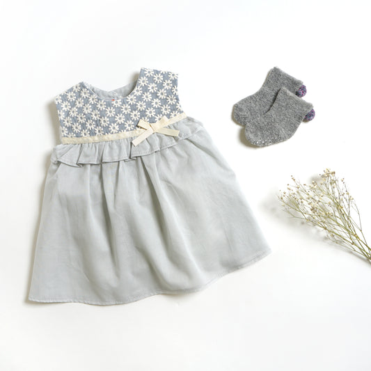 着るスタイドレス ギフトセット ブルーグレー / Hoppetta● 出産祝い