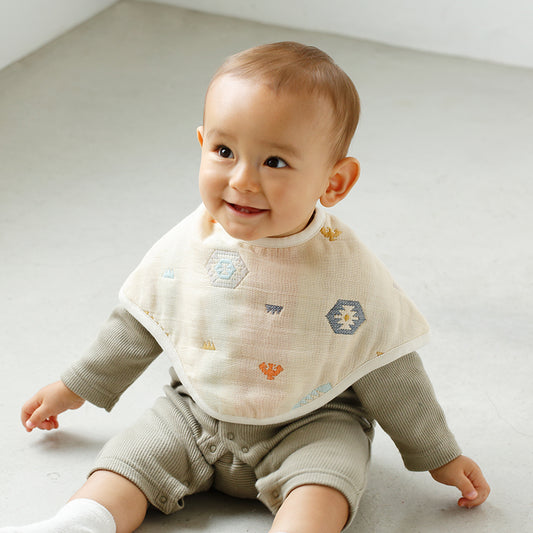 ふくふくガーゼ(6重ガーゼ) 2wayビブ(2枚セット) / 名入れ刺繍可