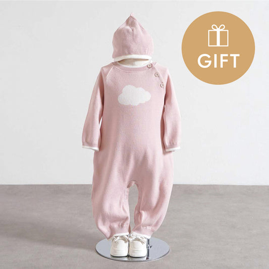 帽子とロンパース ギフトセット ピンク 70cm / 出産祝い