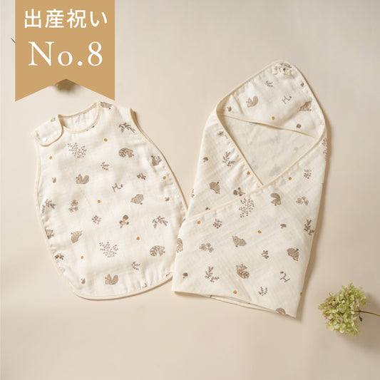 3重ガーゼスリーパー&アフガン ギフト2点セット minori/ 出産祝い