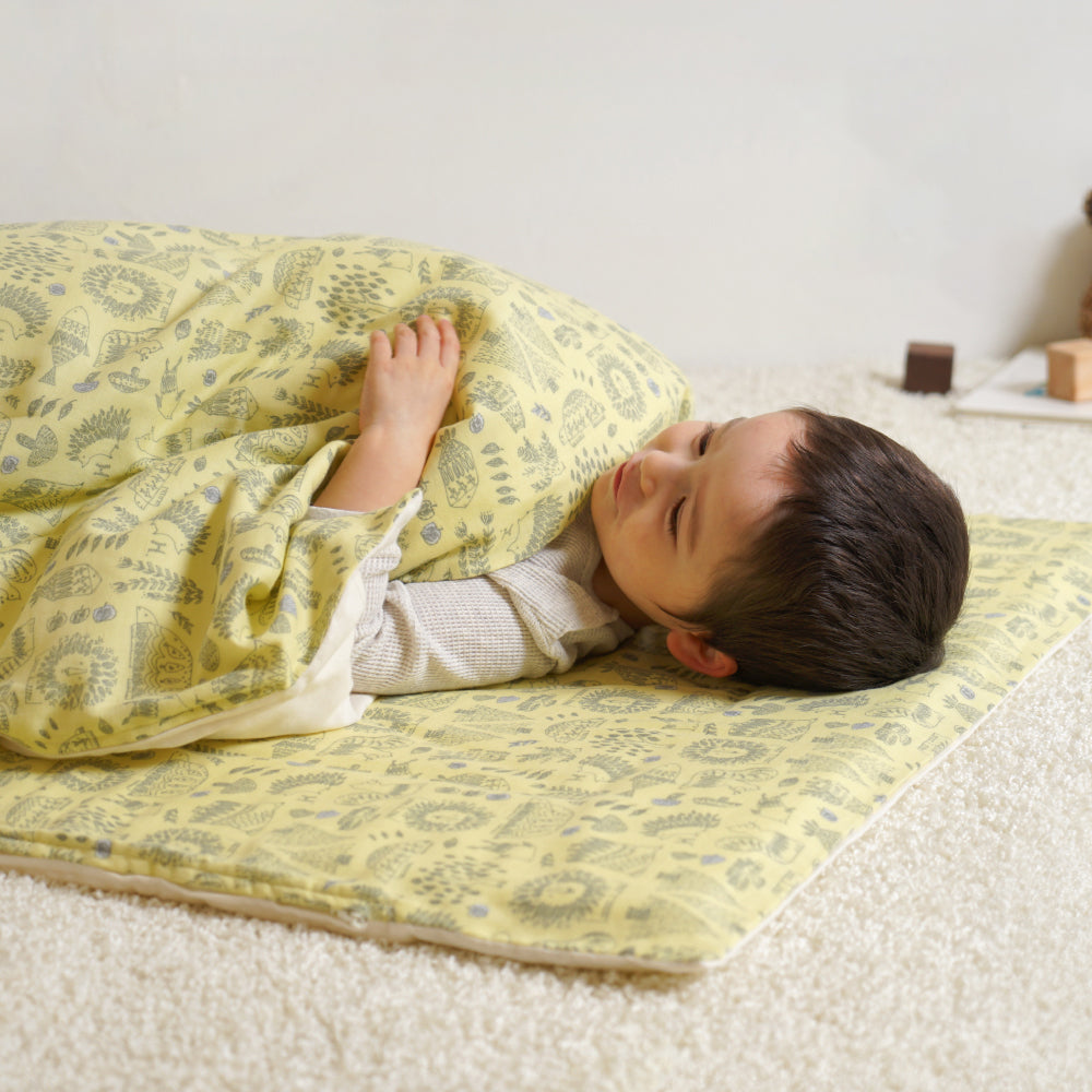 pono オーガニックコットン お昼寝布団セット 選べるポータブルバッグ付き