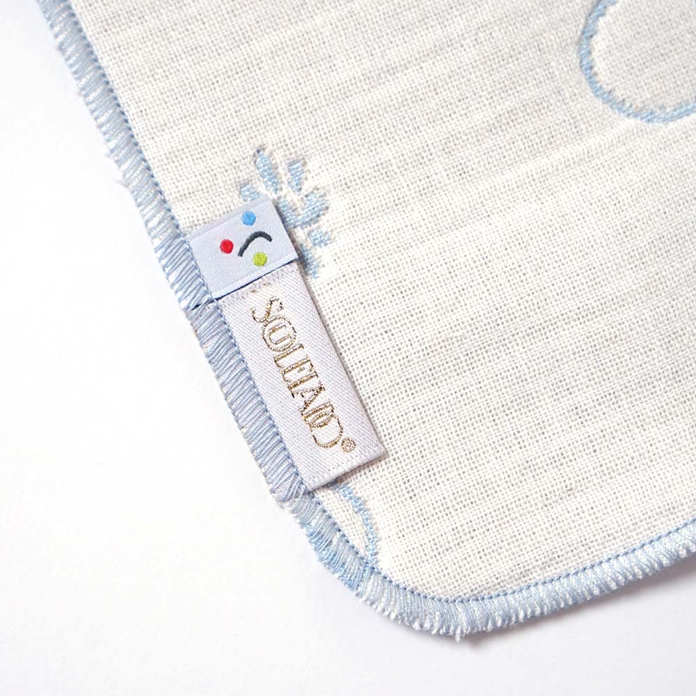 ふくふくガーゼ(6重ガーゼ) クリップ&ハンカチスタイ ブルーセット