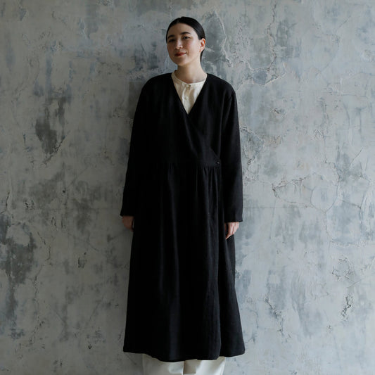 カシュクールコートワンピース チャコール F