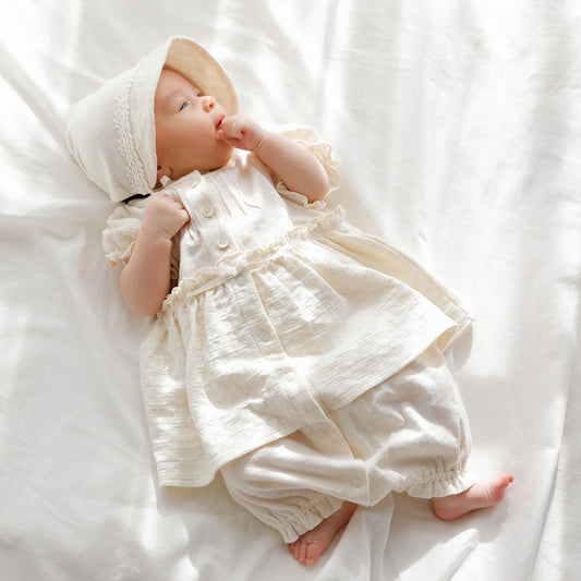 flower ジャガード2wayドレス(2wayオール) アイボリー 50-70cm