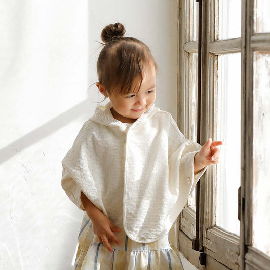 UVケア flower ジャガードマント アイボリー