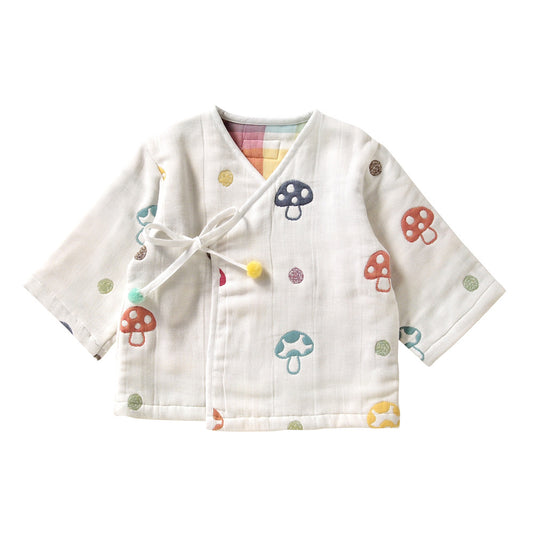 シャンピニオン ナイトローブ ふくふくガーゼ(6重ガーゼ) / 名入れ刺繍可