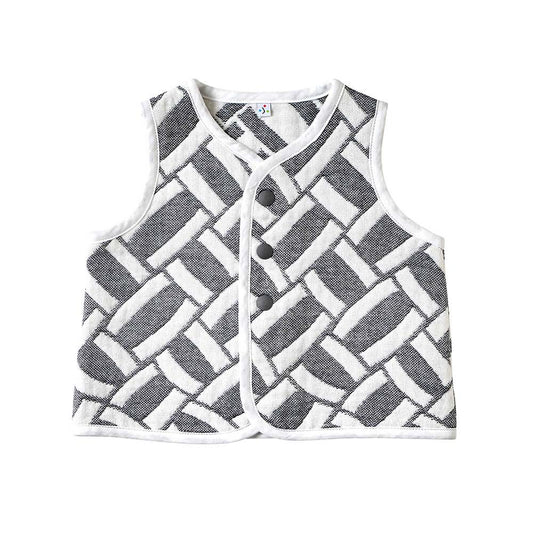 かごめ ちょっき ブラック 50~70cm ふくふくガーゼ(6重ガーゼ)