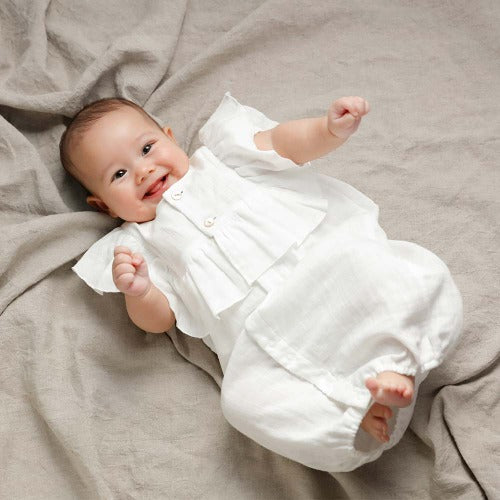 フリルガーゼ2wayドレス ボンネット付き ホワイト 50-70cm / ツーウェイオール